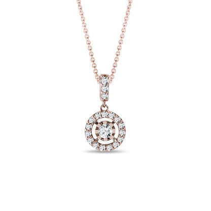0.34 TCW Round Moissanite Diamond Halo Pendent Necklace - farrellouise