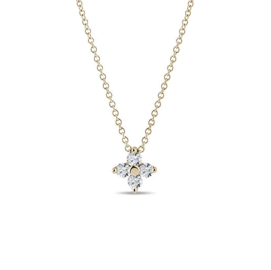 0.26 TCW Round Moissanite Diamond Leaf clover Pendent Necklace - farrellouise