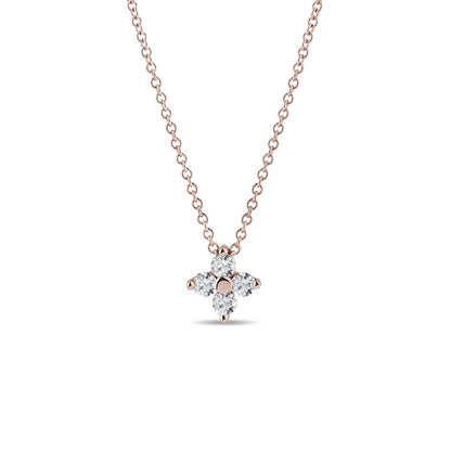 0.26 TCW Round Moissanite Diamond Leaf clover Pendent Necklace - farrellouise