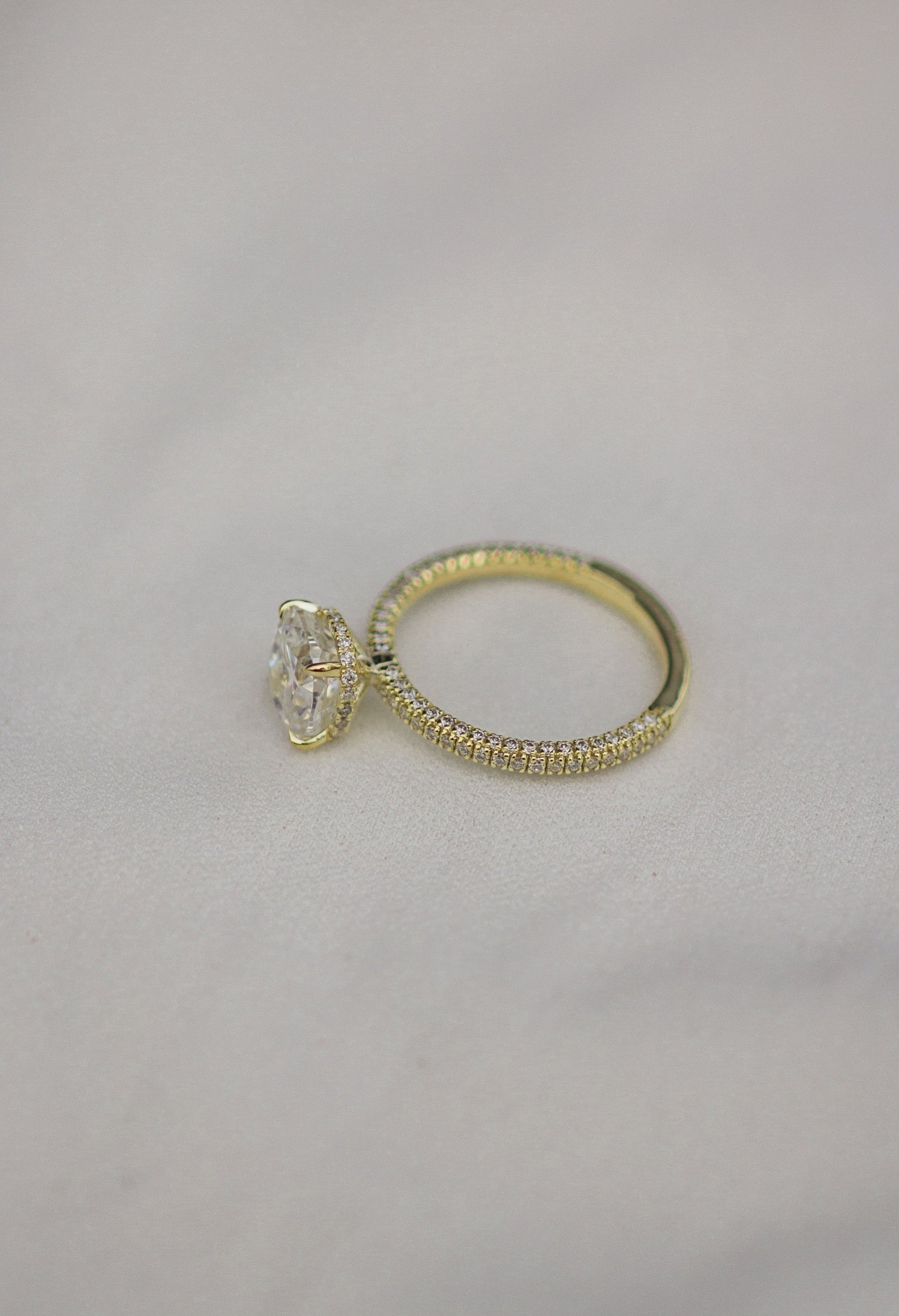 2.0 CT Cushion Hidden Halo & Pave Moissanite Engagement Ring - farrellouise