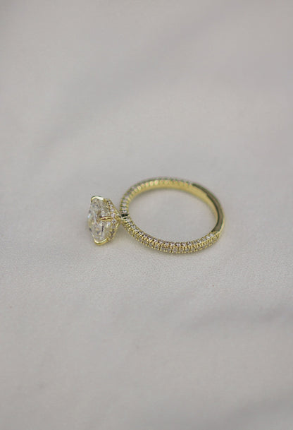 2.0 CT Cushion Hidden Halo & Pave Moissanite Engagement Ring - farrellouise