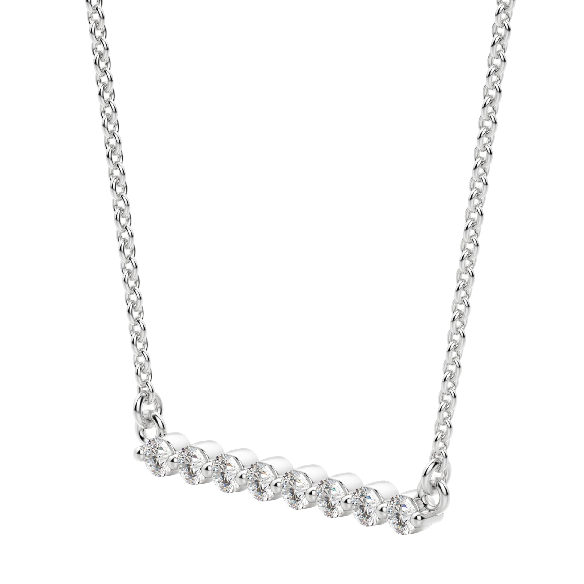 0.24 CT Round Moissanite Diamond Bar Style Necklace - farrellouise