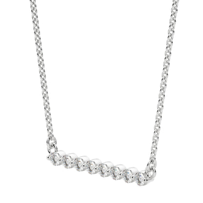 0.24 CT Round Moissanite Diamond Bar Style Necklace - farrellouise