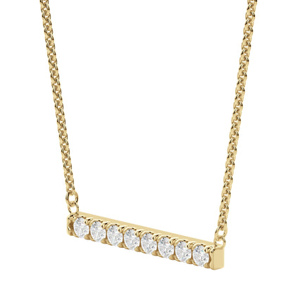 0.24 CT Round Cut Bar Necklace Moissanite Diamond Necklace - farrellouise