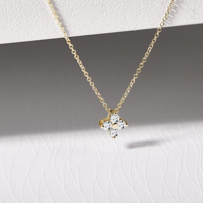 0.26 TCW Round Moissanite Diamond Leaf clover Pendent Necklace - farrellouise