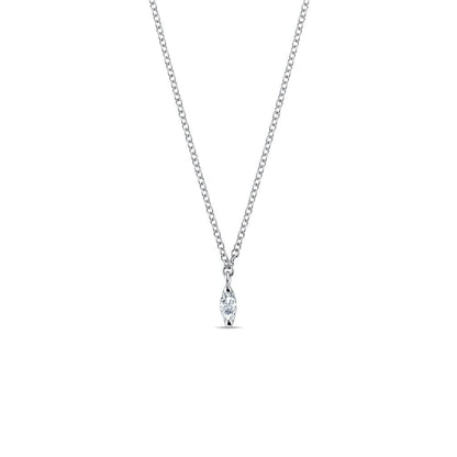 0.13 CT Marquise Moissanite Diamond Solitaire Pendent Necklace - farrellouise