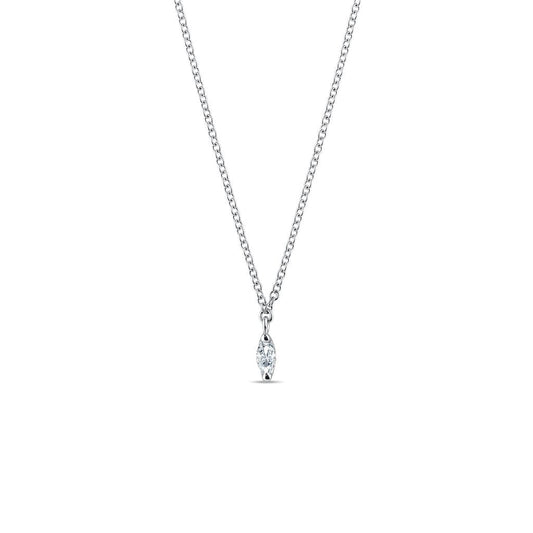 0.13 CT Marquise Moissanite Diamond Solitaire Pendent Necklace - farrellouise