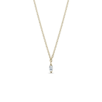 0.13 CT Marquise Moissanite Diamond Solitaire Pendent Necklace - farrellouise