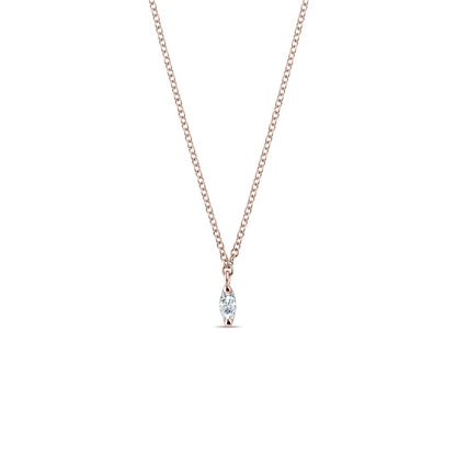 0.13 CT Marquise Moissanite Diamond Solitaire Pendent Necklace - farrellouise