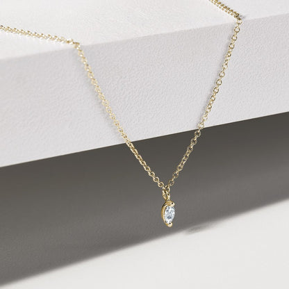 0.13 CT Marquise Moissanite Diamond Solitaire Pendent Necklace - farrellouise