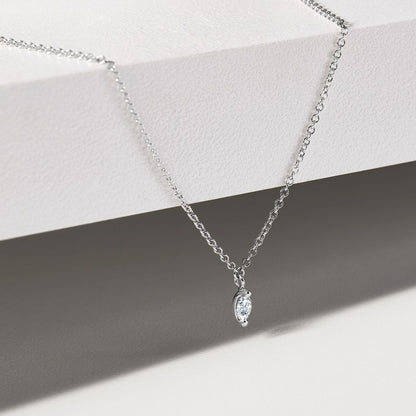 0.13 CT Marquise Moissanite Diamond Solitaire Pendent Necklace - farrellouise