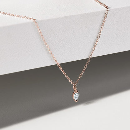 0.13 CT Marquise Moissanite Diamond Solitaire Pendent Necklace - farrellouise