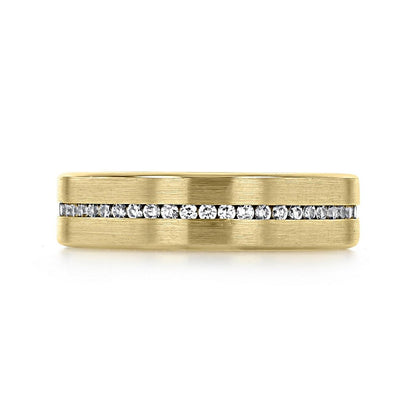 Round Stones Satin Men's Wedding Band - farrellouise