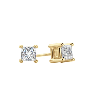 0.50 TCW-1.0 TCW Princess Cut Moissanite Solitaire Stud Earrings - farrellouise