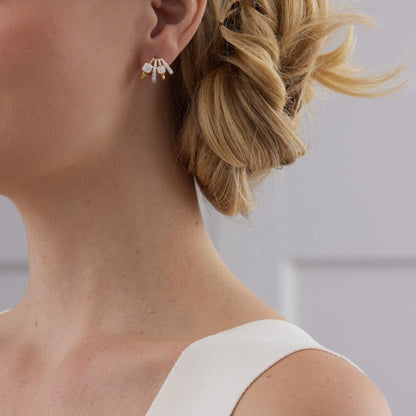 0.98 TCW Round Moissanite Diamond Ear Cuff Earrings