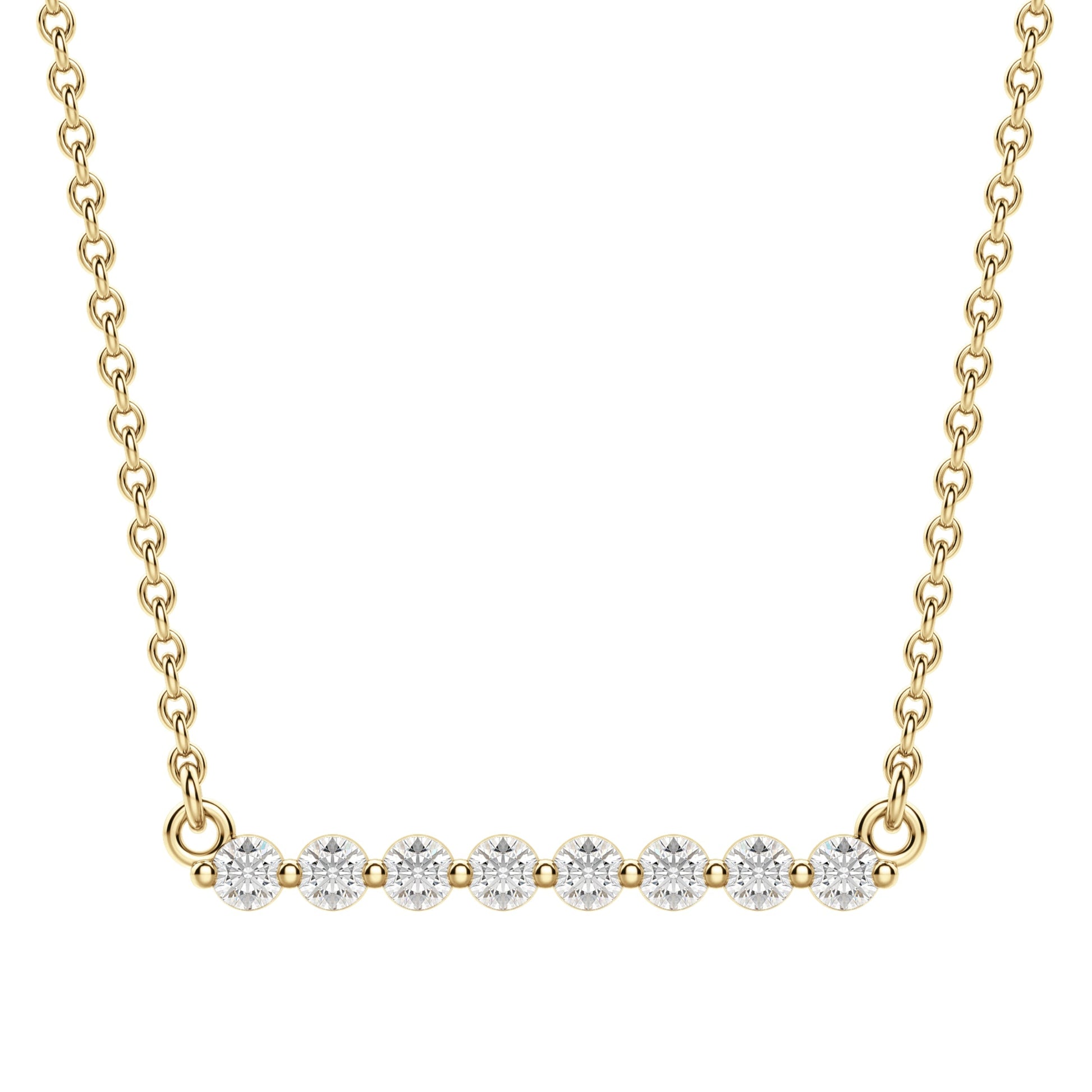 0.24 CT Round Moissanite Diamond Bar Style Necklace - farrellouise