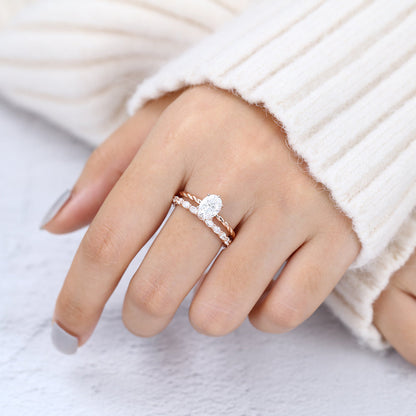 1.33 CT Oval Moissanite Solitaire Bridal Ring Set - farrellouise
