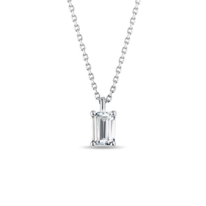 0.60 CT Emerald Moissanite Diamond Solitaire Pendent Necklace - farrellouise