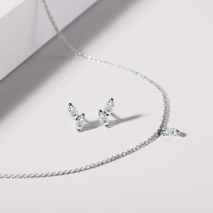 0.13 CT Marquise Moissanite Diamond Solitaire Pendent Necklace - farrellouise