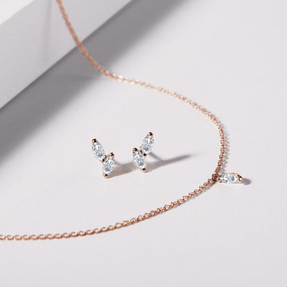 0.13 CT Marquise Moissanite Diamond Solitaire Pendent Necklace - farrellouise