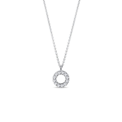 0.10 TCW Round Moissanite Diamond Circle Pendent Necklace - farrellouise
