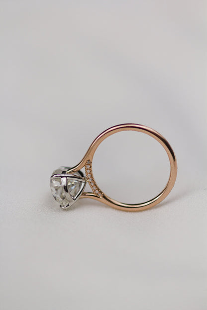 4.50 CT Pear Solitaire Bridge Moissanite Engagement Ring - farrellouise