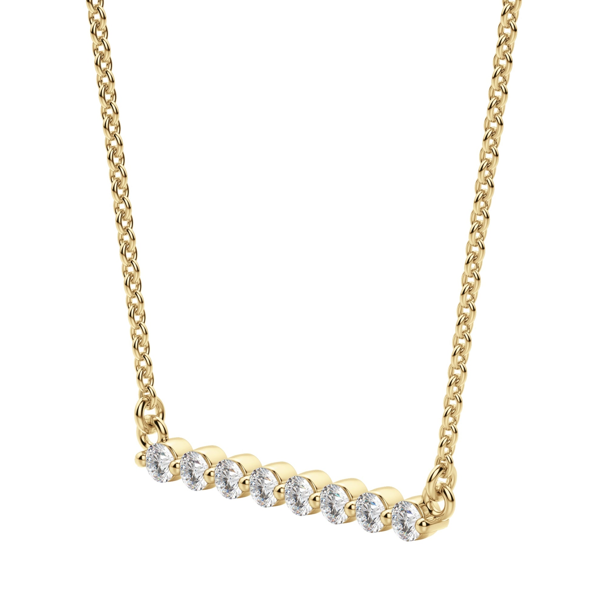 0.24 CT Round Moissanite Diamond Bar Style Necklace - farrellouise