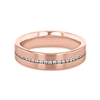 Round Stones Satin Men's Wedding Band - farrellouise