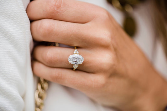 4.0 CT Oval Cluster Moissanite Engagement Ring - farrellouise