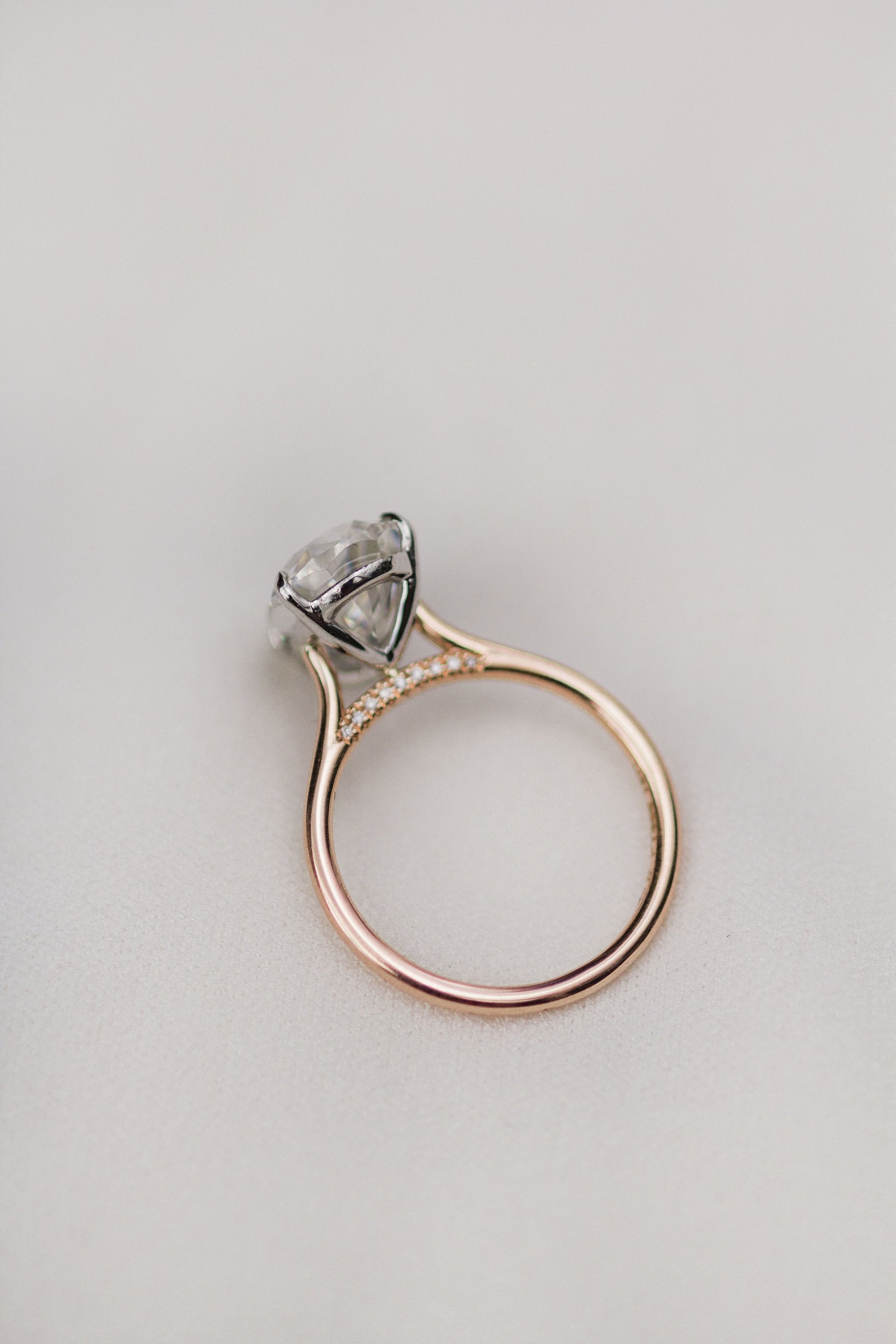 4.50 CT Pear Solitaire Bridge Moissanite Engagement Ring - farrellouise
