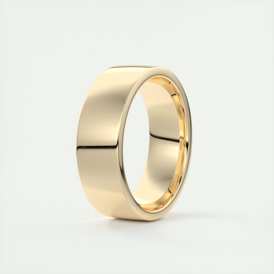 Polished Finish Classic Yellow Gold Men's Band - farrellouise
