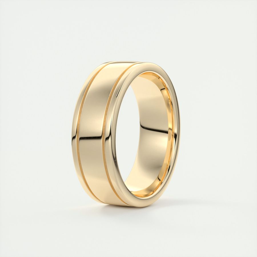 High-Polish Finish Classic Men's Band - farrellouise