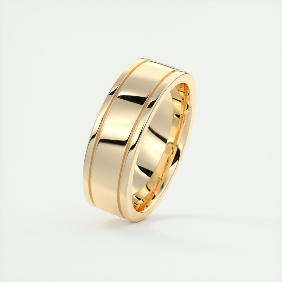 High-Polish Finish Classic Men's Band - farrellouise