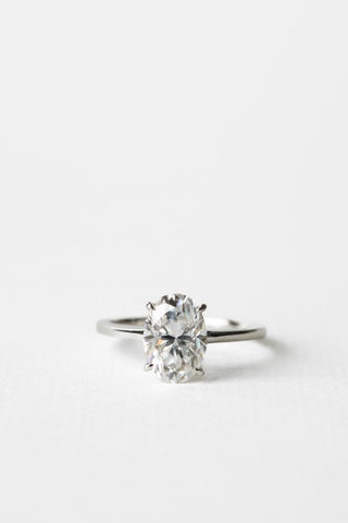 2.10 CT Oval Moissanite Solitaire Engagement Ring - farrellouise