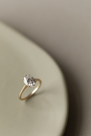 2.10 CT Oval Moissanite Solitaire Engagement Ring - farrellouise