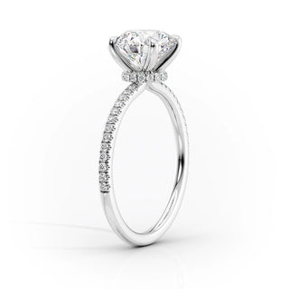 2.0 CT Round Moissanite Hidden Halo Engagement Ring - farrellouise