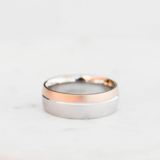 Satin-Finish Two Tone Regular Men's Band - farrellouise
