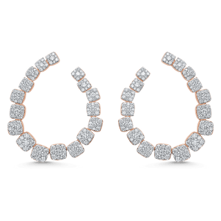 3.81 TCW Round Moissanite Diamond Hoop Earrings - farrellouise