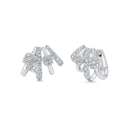 0.98 TCW Round Moissanite Diamond Ear Cuff Earrings - farrellouise