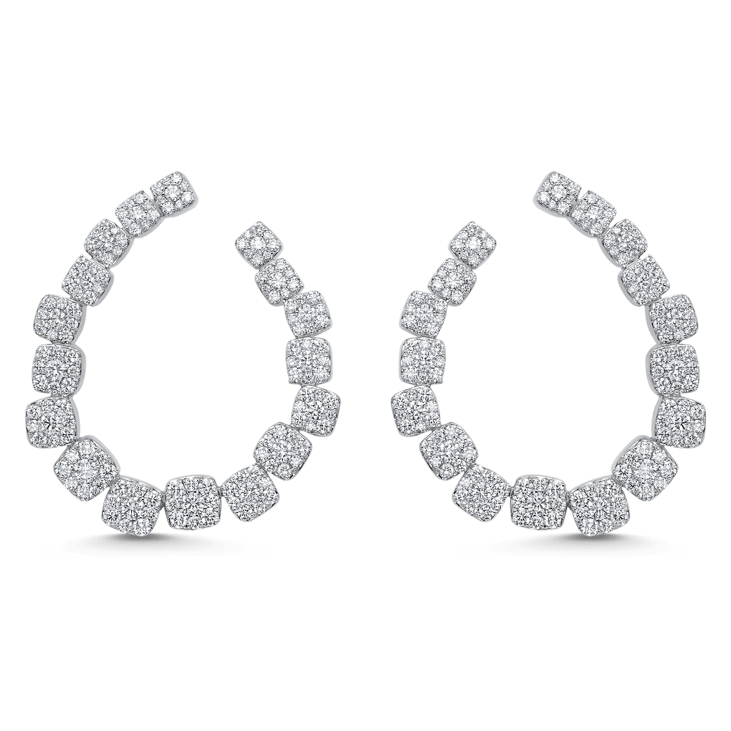 3.81 TCW Round Moissanite Diamond Hoop Earrings - farrellouise