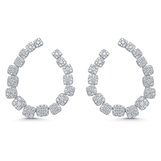 3.81 TCW Round Moissanite Diamond Hoop Earrings - farrellouise
