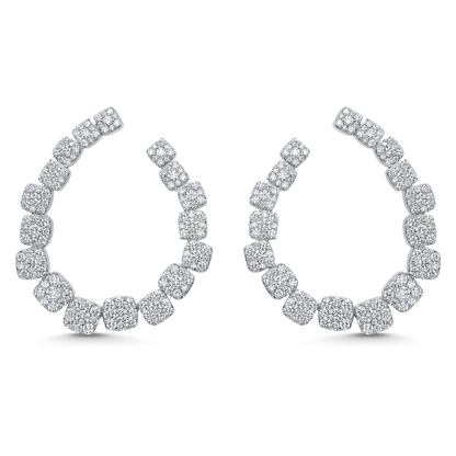 3.81 TCW Round Moissanite Diamond Hoop Earrings - farrellouise