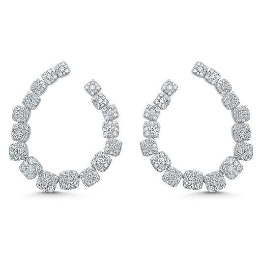 3.81 TCW Round Moissanite Diamond Hoop Earrings - farrellouise