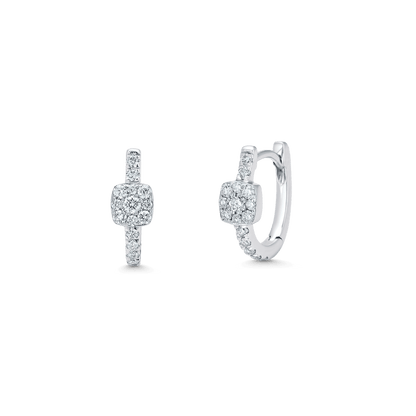 0.33 TCW Round Moissanite Diamond Huggie Earrings - farrellouise