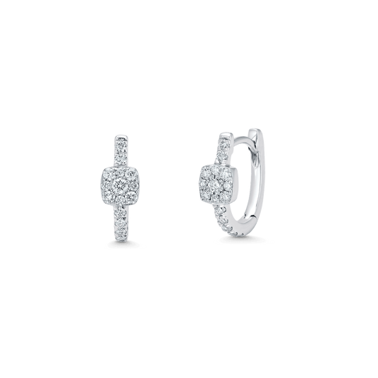 0.33 TCW Round Moissanite Diamond Huggie Earrings - farrellouise