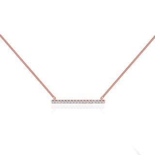 0.20 TCW Round Moissanite Diamond Bar Style Necklace - farrellouise