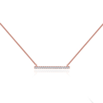 0.20 TCW Round Moissanite Diamond Bar Style Necklace - farrellouise