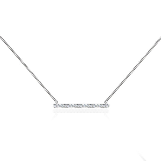 0.20 TCW Round Moissanite Diamond Bar Style Necklace - farrellouise