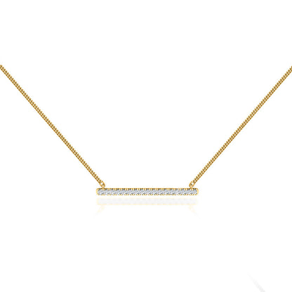 0.20 TCW Round Moissanite Diamond Bar Style Necklace - farrellouise