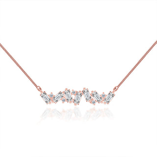1.0 TCW Emerald & Round Moissanite Diamond Cluster Style Necklace - farrellouise